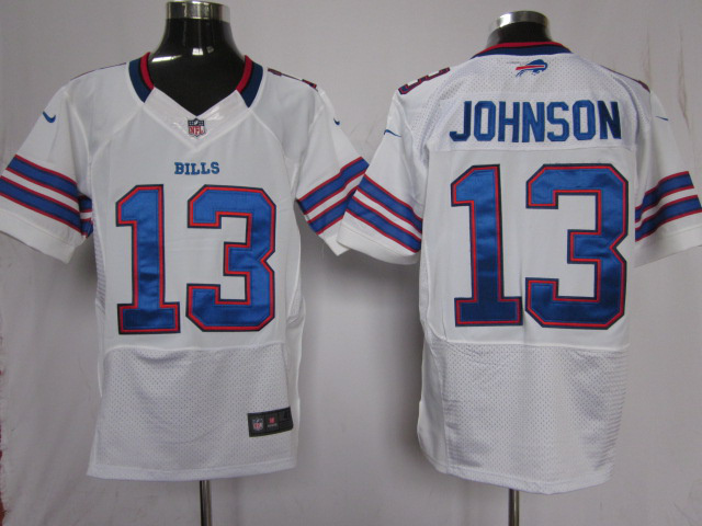NFL East Buffalo Bills 13 Johnson Nike Nike Elite Jerseys White